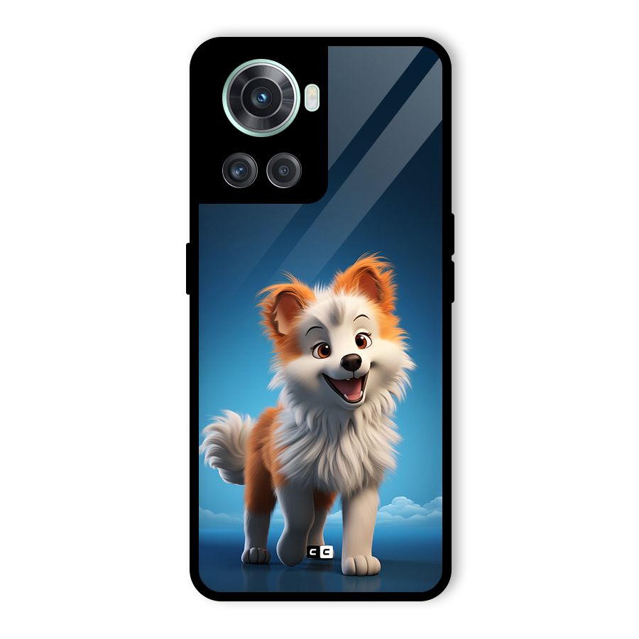 Cute Puppy Walking Glass Back Case for OnePlus 10R