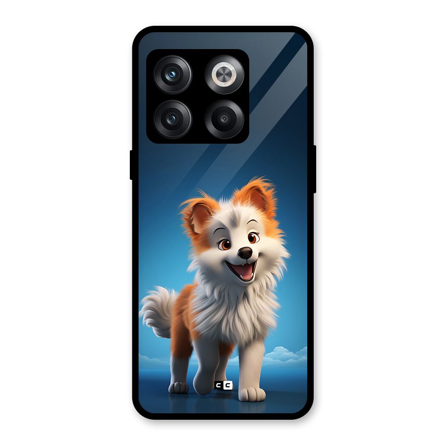 Cute Puppy Walking Glass Back Case for OnePlus 10T