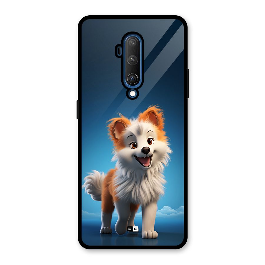 Cute Puppy Walking Glass Back Case for OnePlus 7T Pro