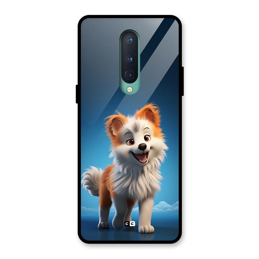 Cute Puppy Walking Glass Back Case for OnePlus 8