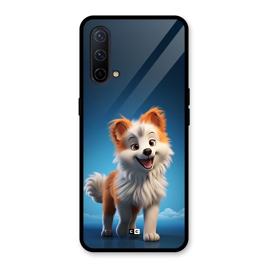 Cute Puppy Walking Glass Back Case for OnePlus Nord CE 5G