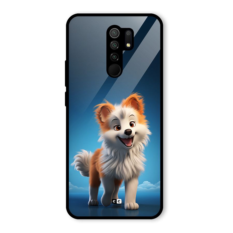 Cute Puppy Walking Glass Back Case for Poco M2