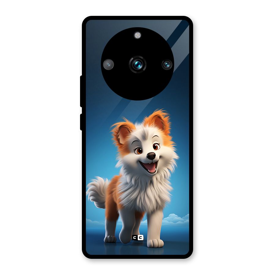Cute Puppy Walking Glass Back Case for Realme 11 Pro Plus