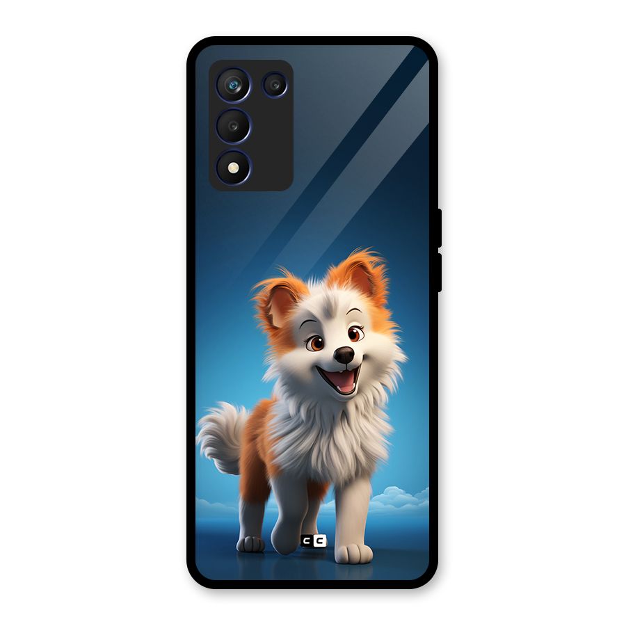 Cute Puppy Walking Glass Back Case for Realme 9 5G Speed