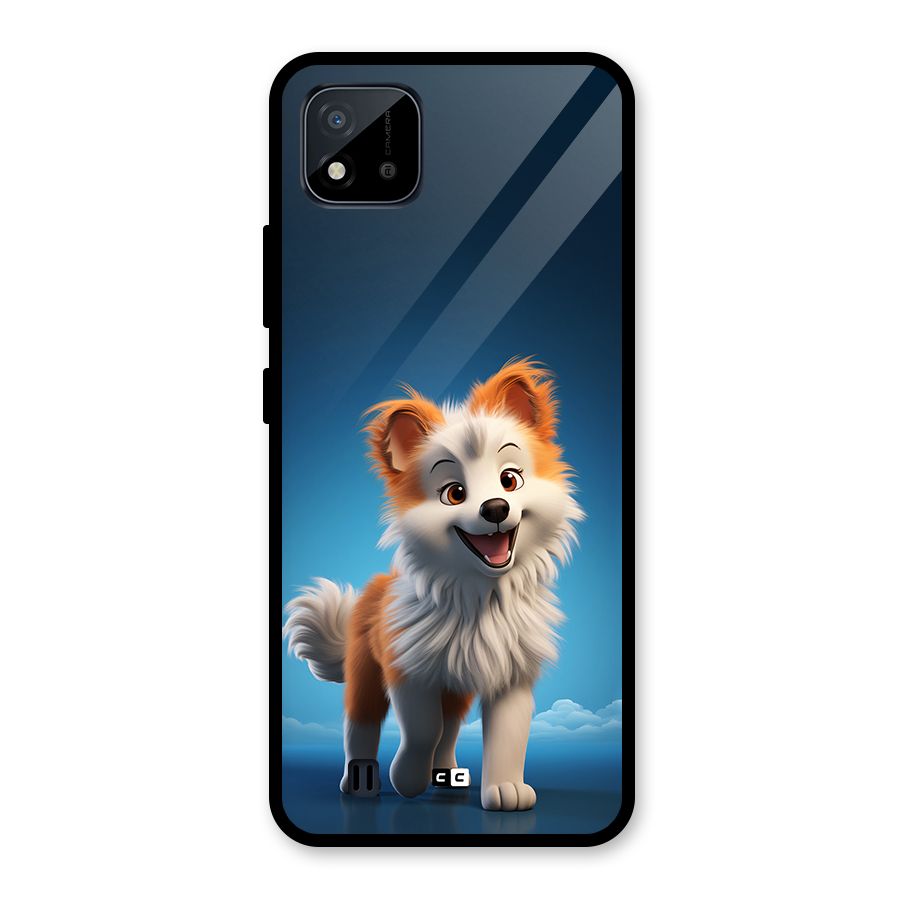 Cute Puppy Walking Glass Back Case for Realme C11 2021