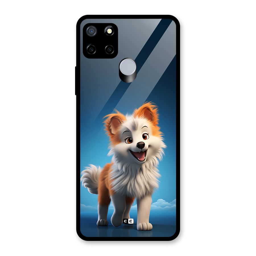 Cute Puppy Walking Glass Back Case for Realme C12