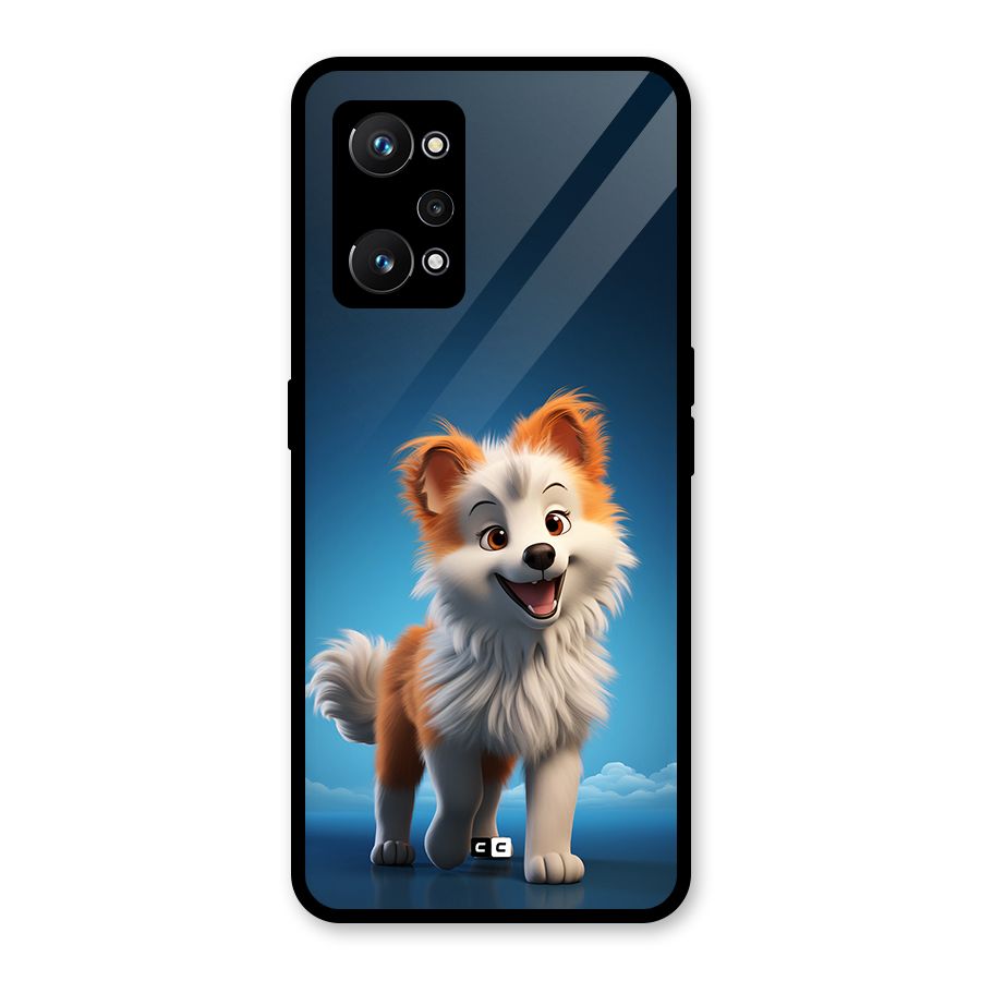 Cute Puppy Walking Glass Back Case for Realme GT Neo 3T