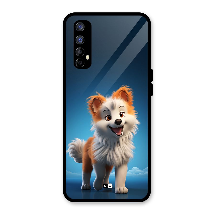 Cute Puppy Walking Glass Back Case for Realme Narzo 20 Pro