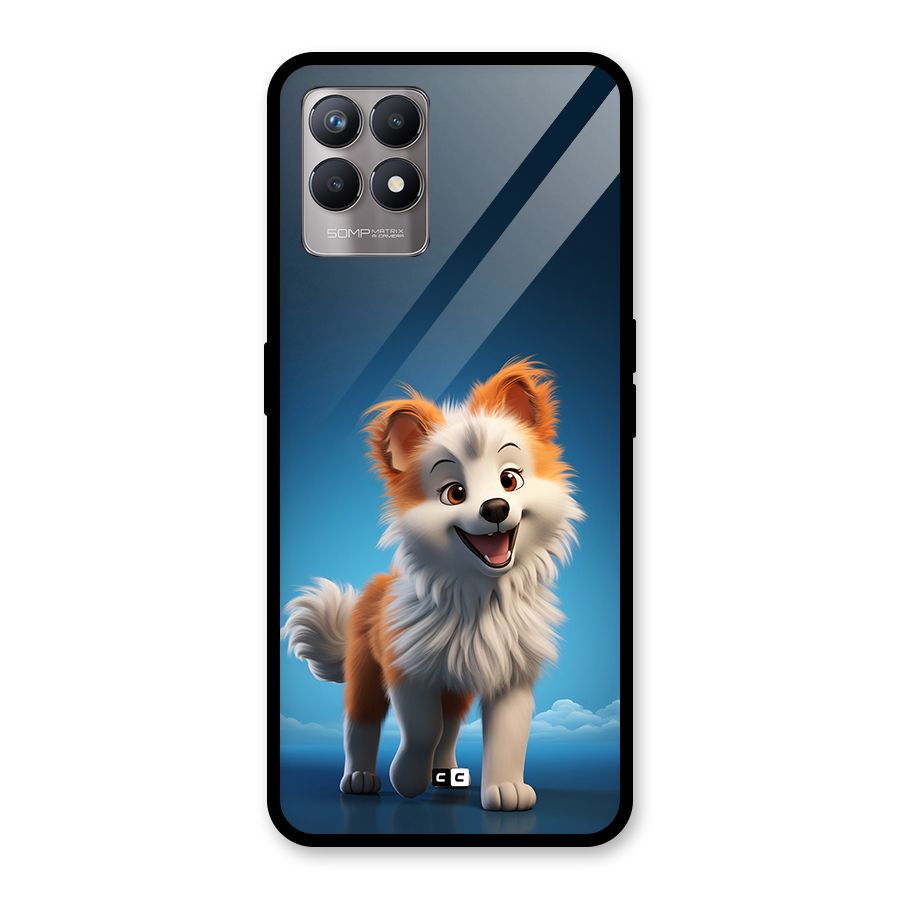 Cute Puppy Walking Glass Back Case for Realme Narzo 50