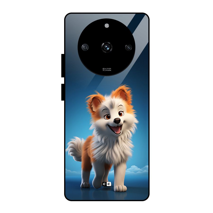 Cute Puppy Walking Glass Back Case for Realme Narzo 60 5G