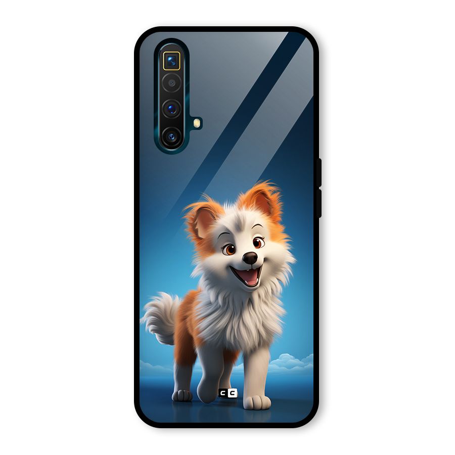 Cute Puppy Walking Glass Back Case for Realme X3