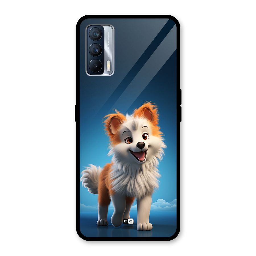 Cute Puppy Walking Glass Back Case for Realme X7