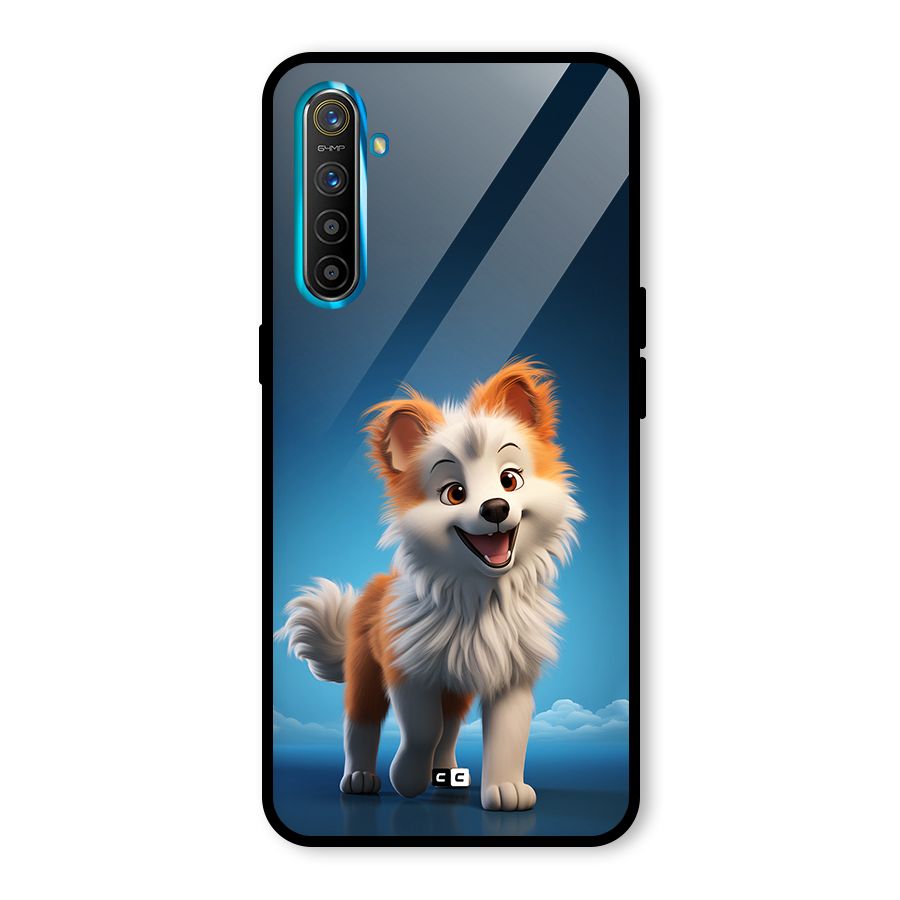 Cute Puppy Walking Glass Back Case for Realme XT