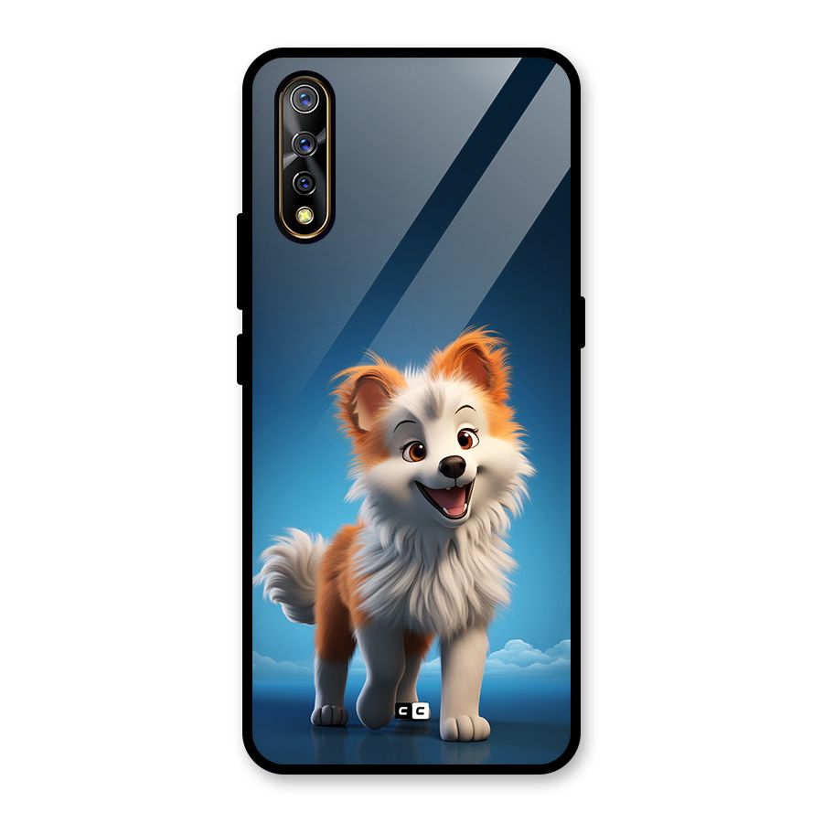 Cute Puppy Walking Glass Back Case for Vivo S1