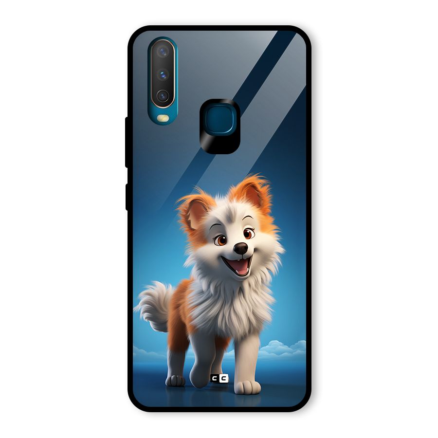 Cute Puppy Walking Glass Back Case for Vivo U10
