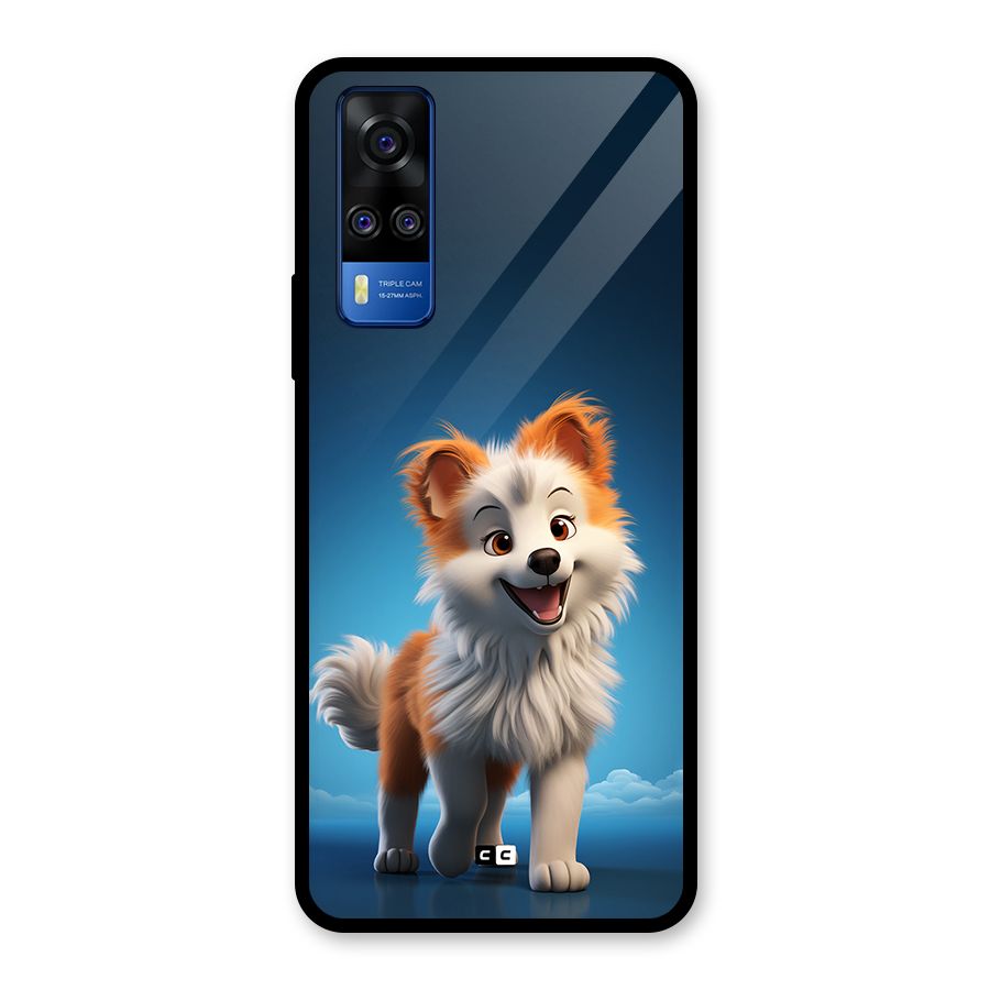 Cute Puppy Walking Glass Back Case for Vivo Y31