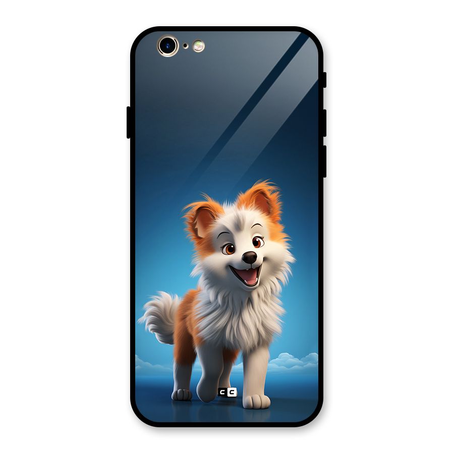 Cute Puppy Walking Glass Back Case for iPhone 6 6S