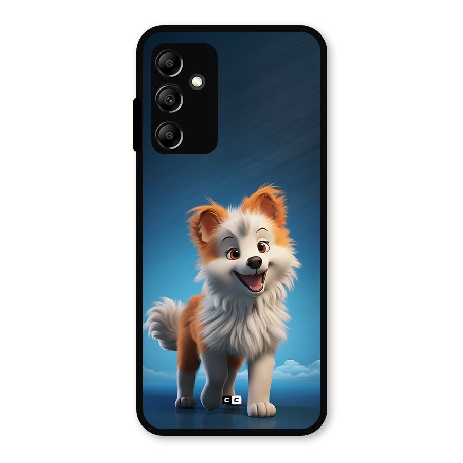 Cute Puppy Walking Metal Back Case for Galaxy A14 5G