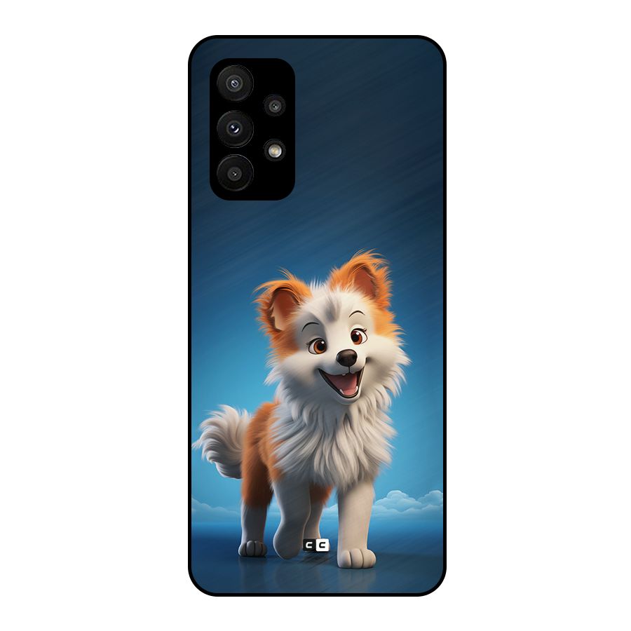 Cute Puppy Walking Metal Back Case for Galaxy A23