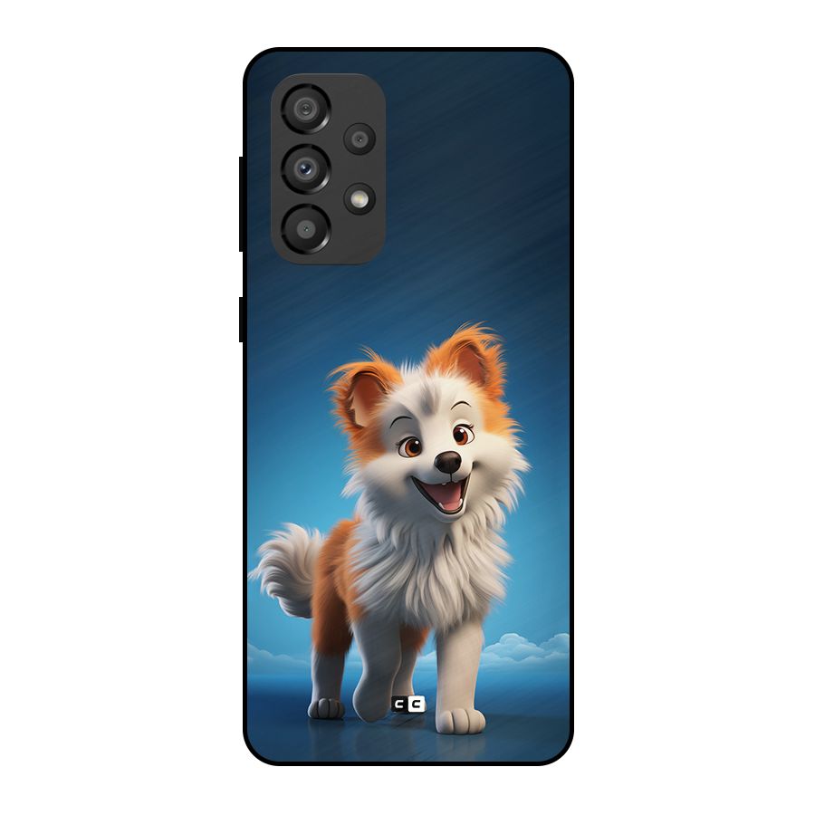 Cute Puppy Walking Metal Back Case for Galaxy A33 5G