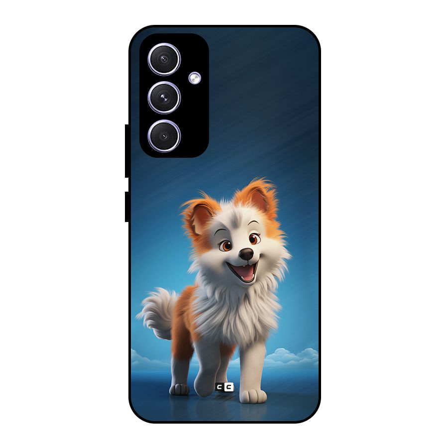 Cute Puppy Walking Metal Back Case for Galaxy A54