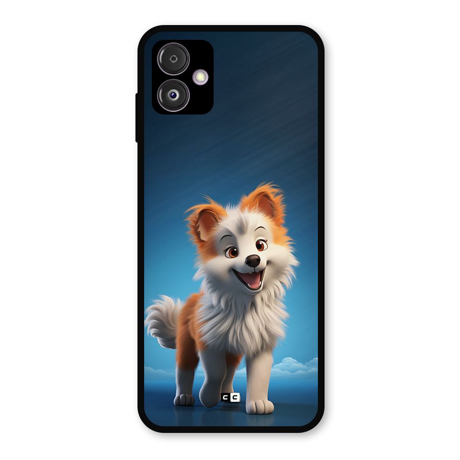 Cute Puppy Walking Metal Back Case for Galaxy F14