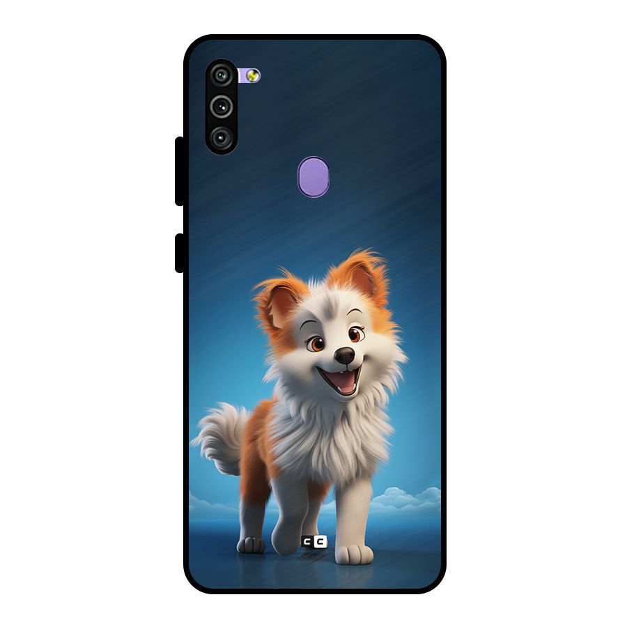 Cute Puppy Walking Metal Back Case for Galaxy M11