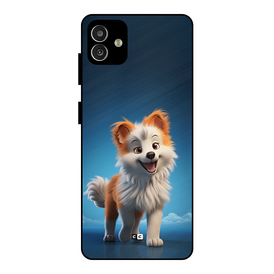 Cute Puppy Walking Metal Back Case for Galaxy M13 5G