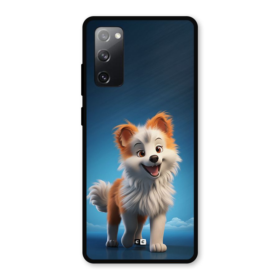 Cute Puppy Walking Metal Back Case for Galaxy S20 FE 5G