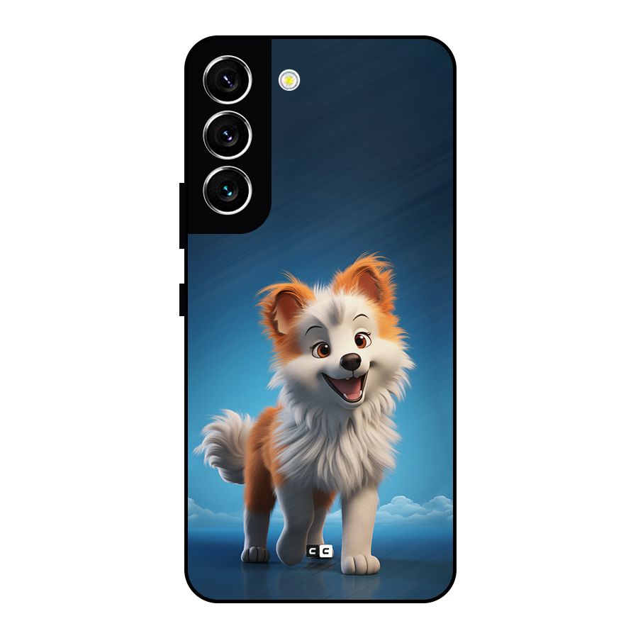 Cute Puppy Walking Metal Back Case for Galaxy S22 5G