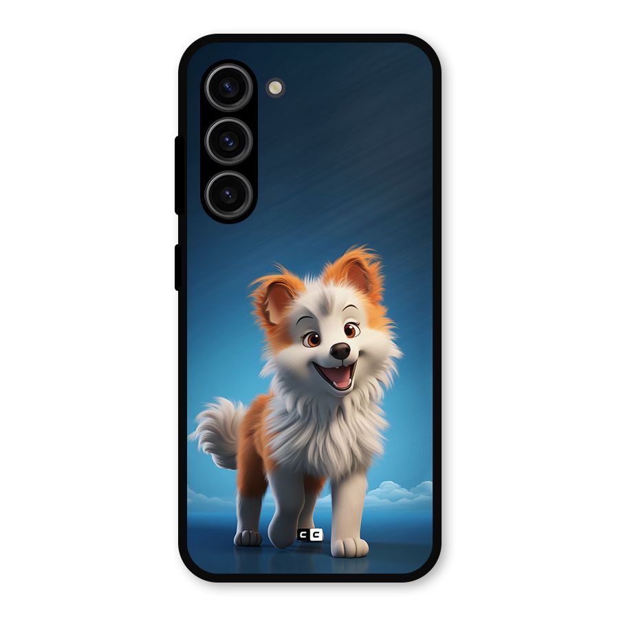 Cute Puppy Walking Metal Back Case for Galaxy S23