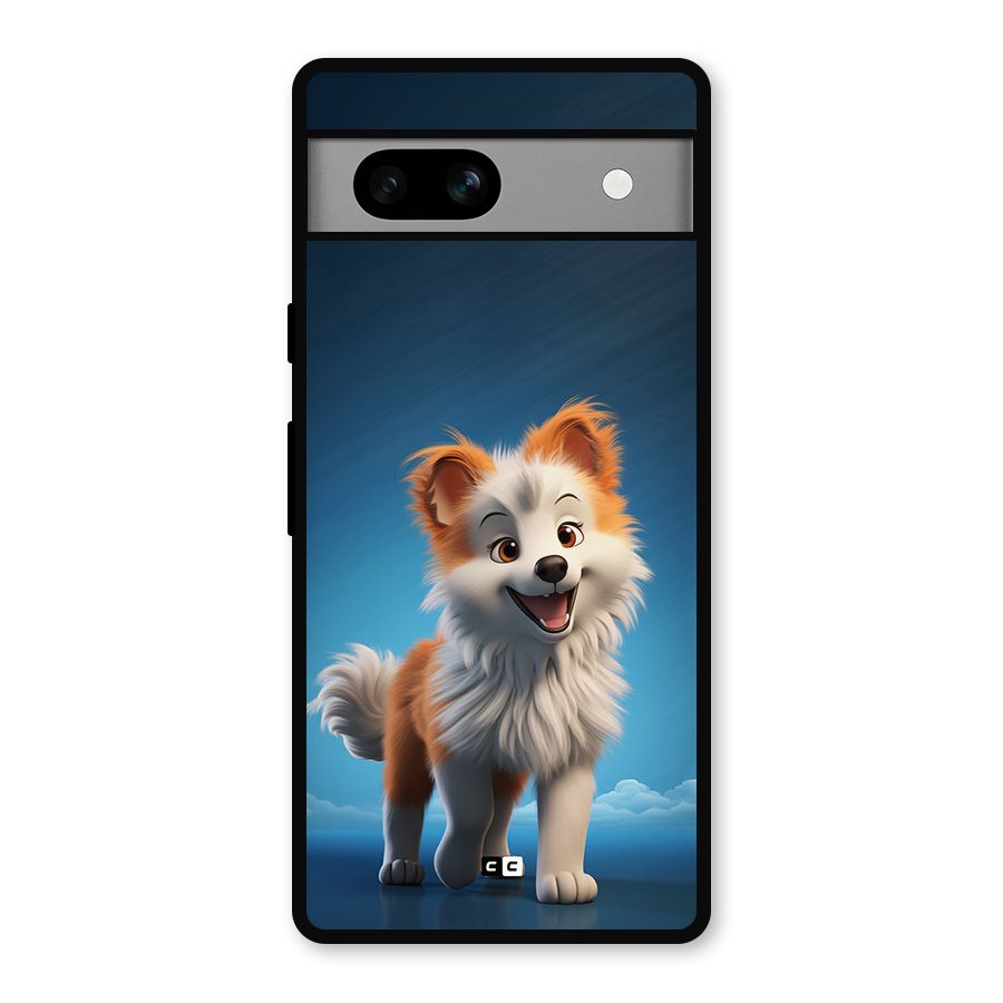 Cute Puppy Walking Metal Back Case for Google Pixel 7a