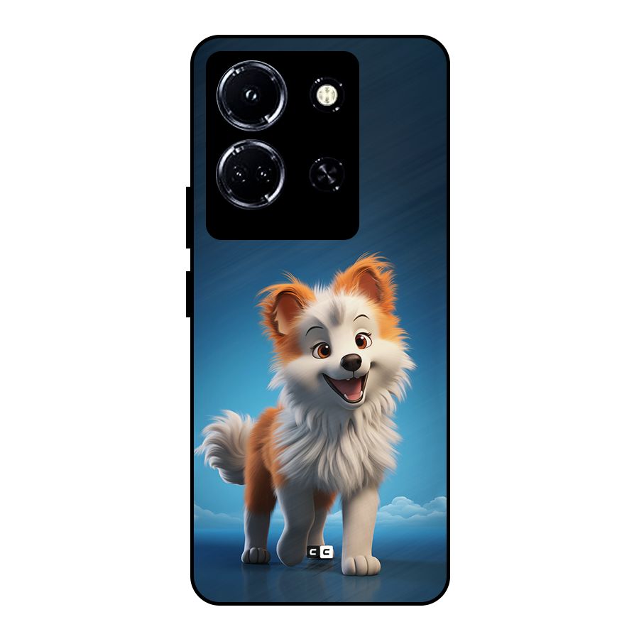 Cute Puppy Walking Metal Back Case for Infinix Note 30 5G