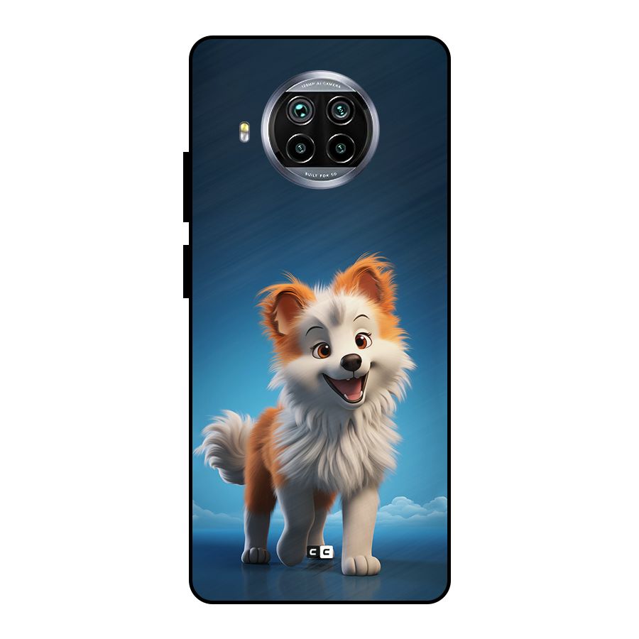 Cute Puppy Walking Metal Back Case for Mi 10i