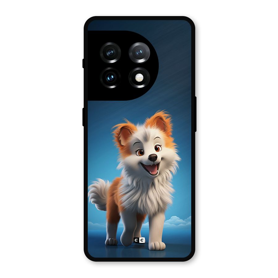Cute Puppy Walking Metal Back Case for OnePlus 11