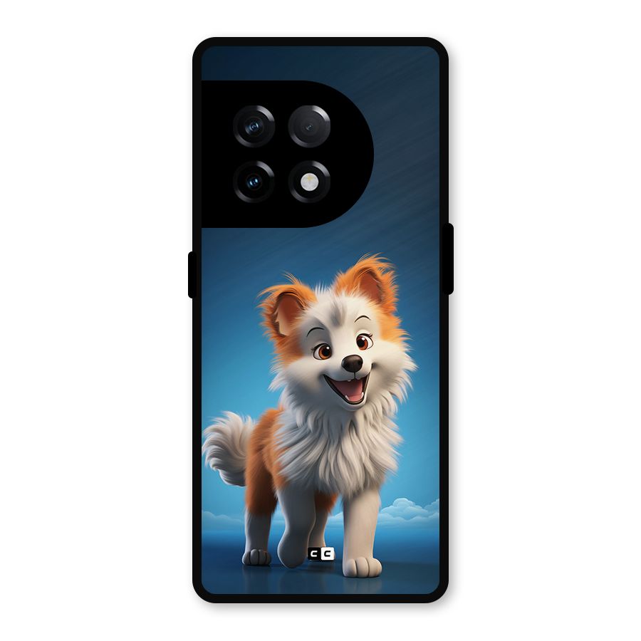 Cute Puppy Walking Metal Back Case for OnePlus 11R