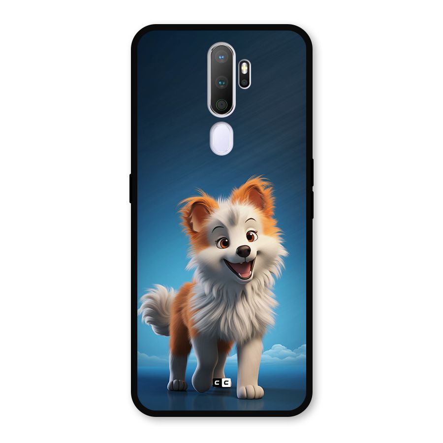 Cute Puppy Walking Metal Back Case for Oppo A5 (2020)