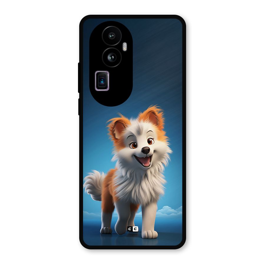 Cute Puppy Walking Metal Back Case for Oppo Reno10 Pro Plus
