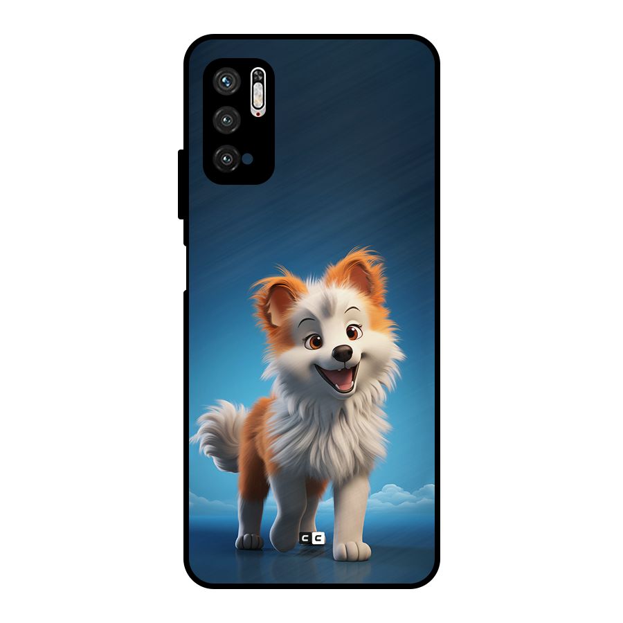 Cute Puppy Walking Metal Back Case for Poco M3 Pro 5G