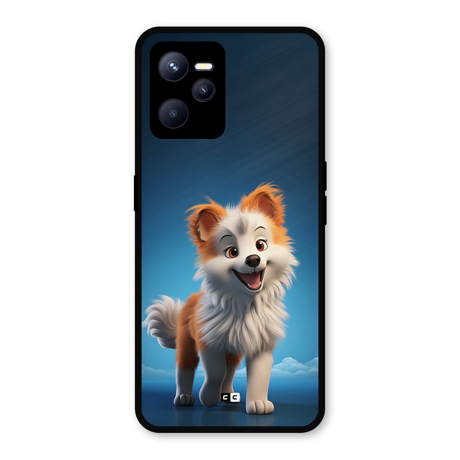 Cute Puppy Walking Metal Back Case for Realme C35
