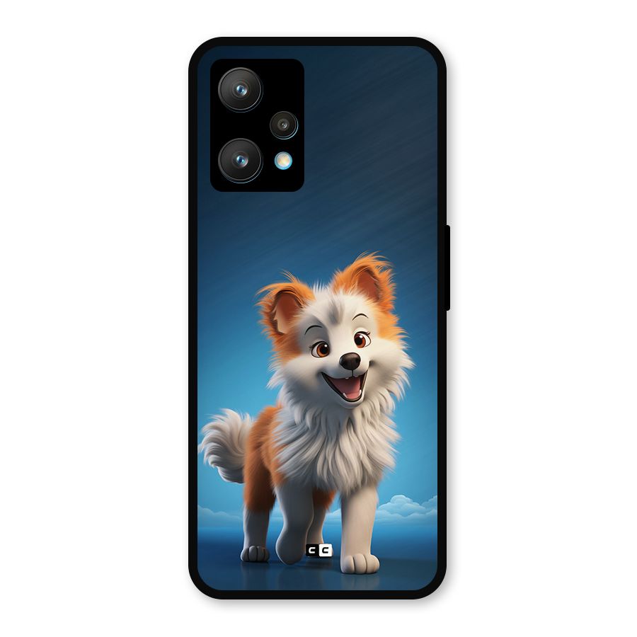 Cute Puppy Walking Metal Back Case for Realme Narzo 50 Pro