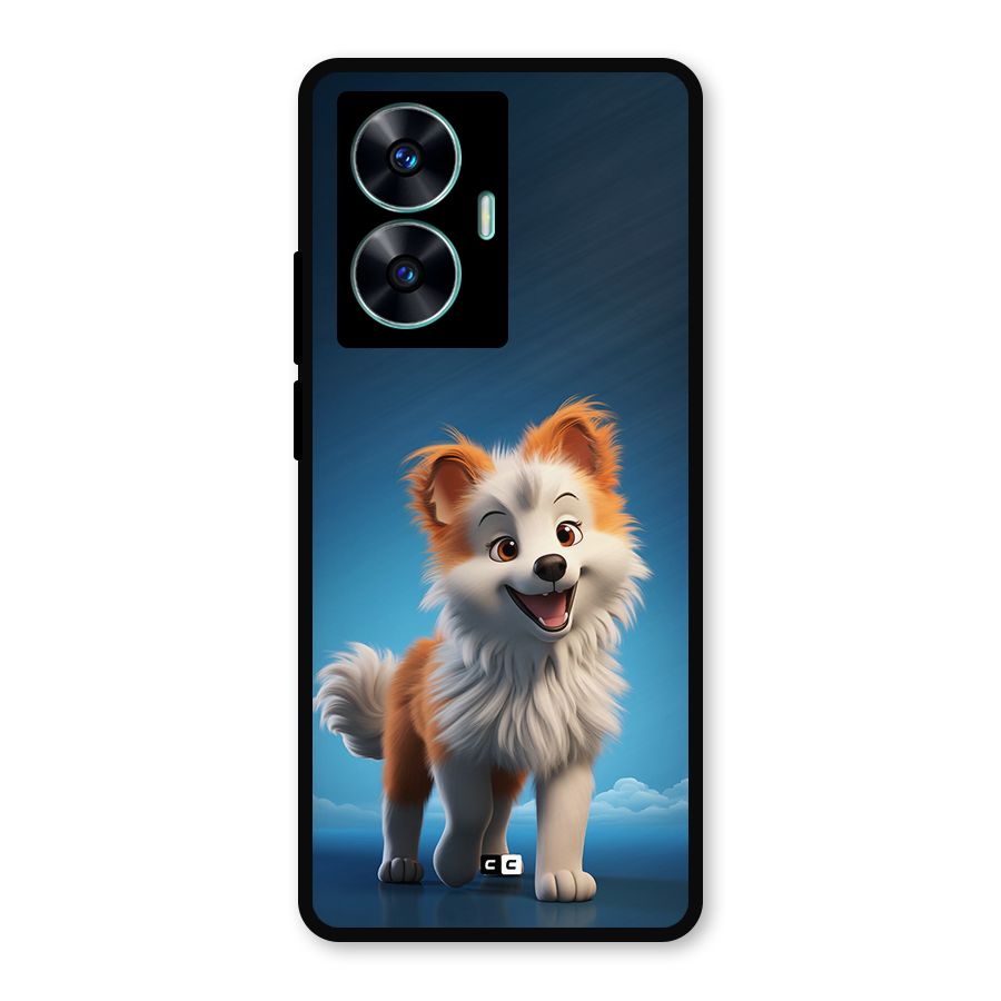 Cute Puppy Walking Metal Back Case for Realme Narzo N55