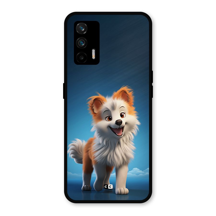 Cute Puppy Walking Metal Back Case for Realme X7 Max