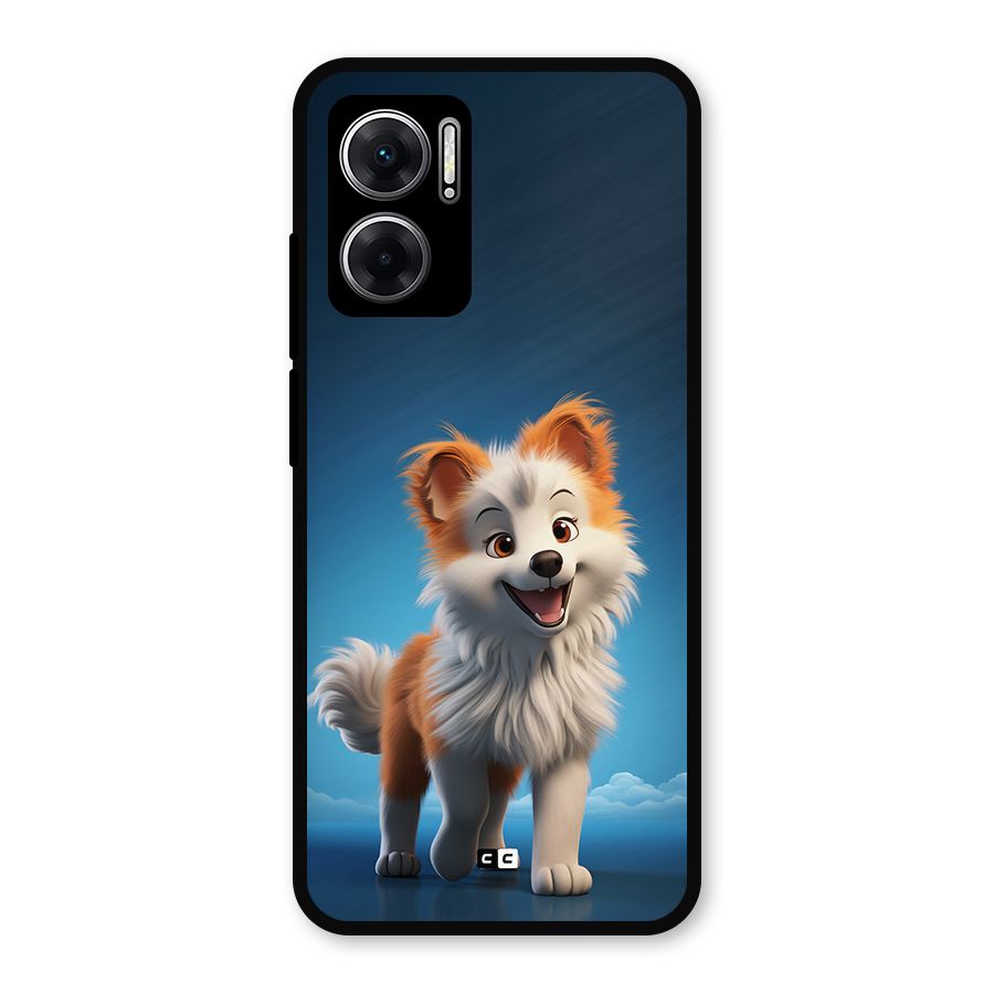 Cute Puppy Walking Metal Back Case for Redmi 11 Prime 5G