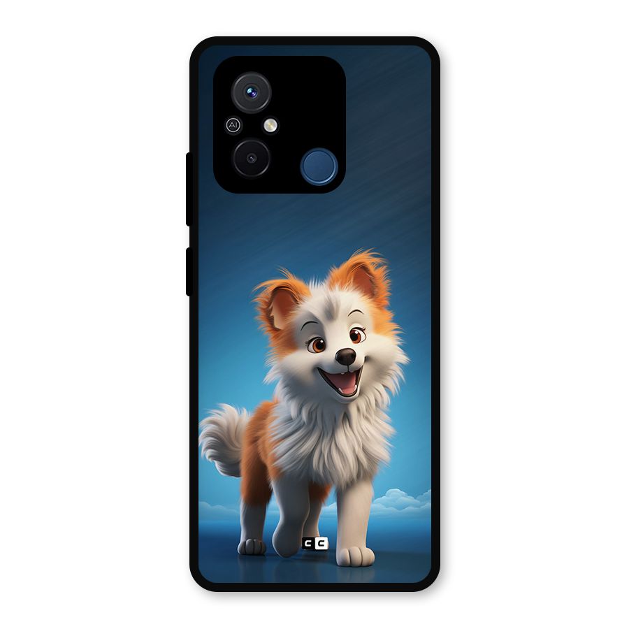 Cute Puppy Walking Metal Back Case for Redmi 12C