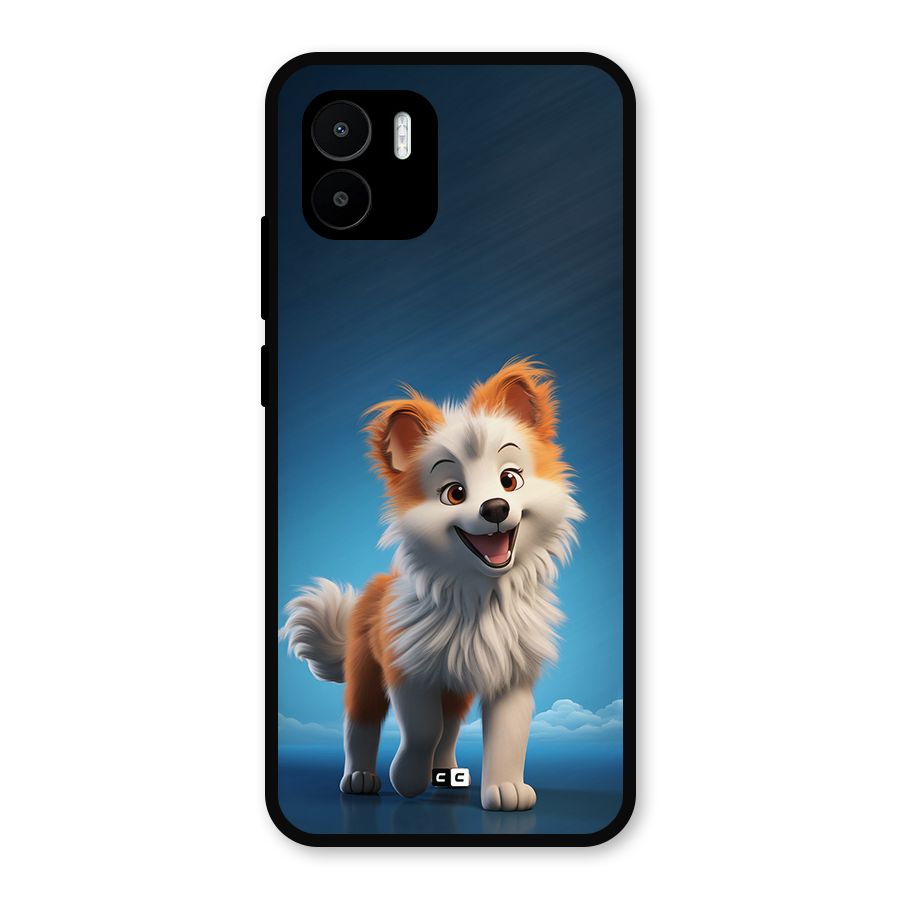 Cute Puppy Walking Metal Back Case for Redmi A2