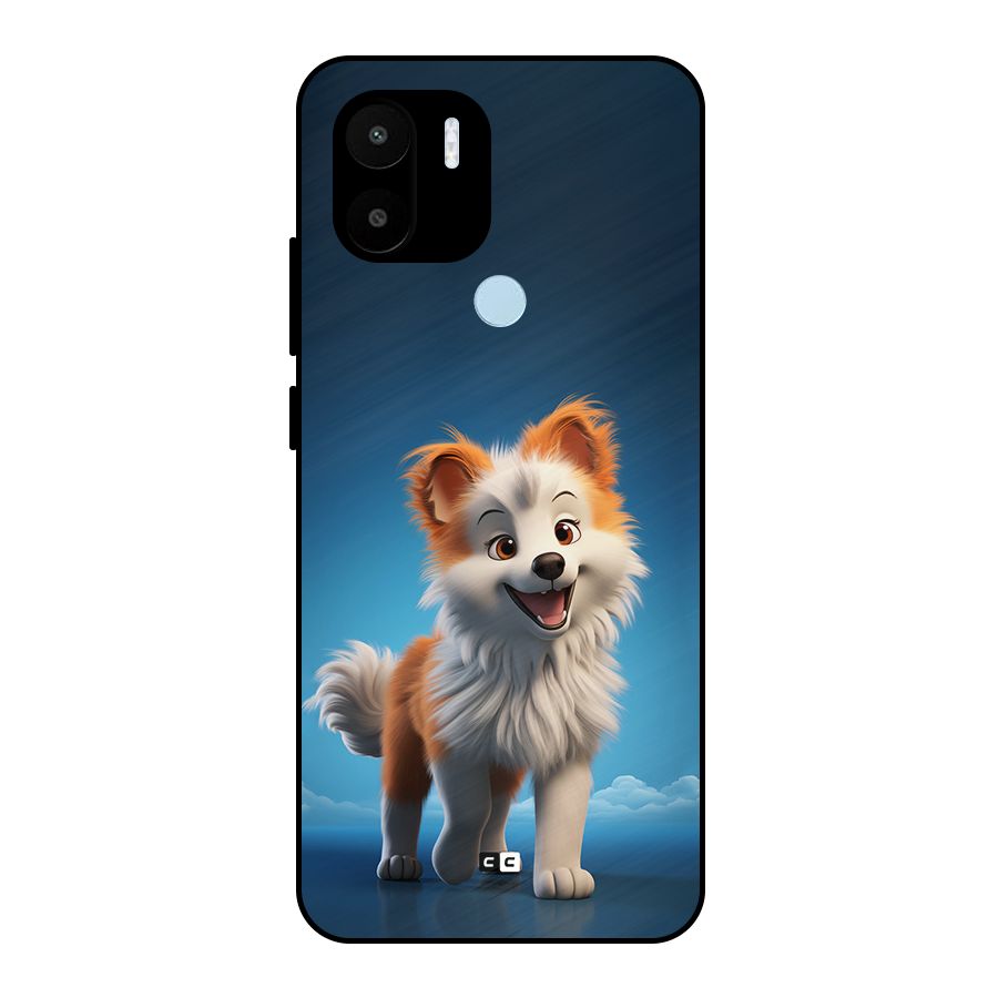 Cute Puppy Walking Metal Back Case for Redmi A2 Plus