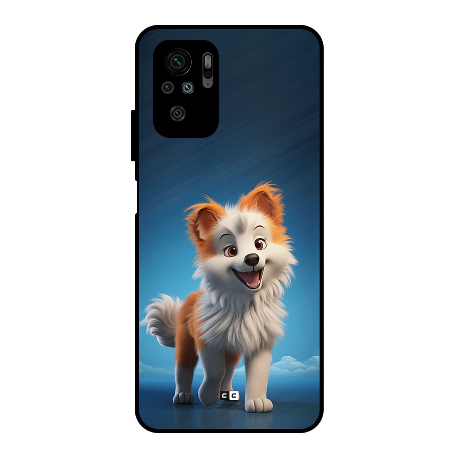 Cute Puppy Walking Metal Back Case for Redmi Note 11 SE
