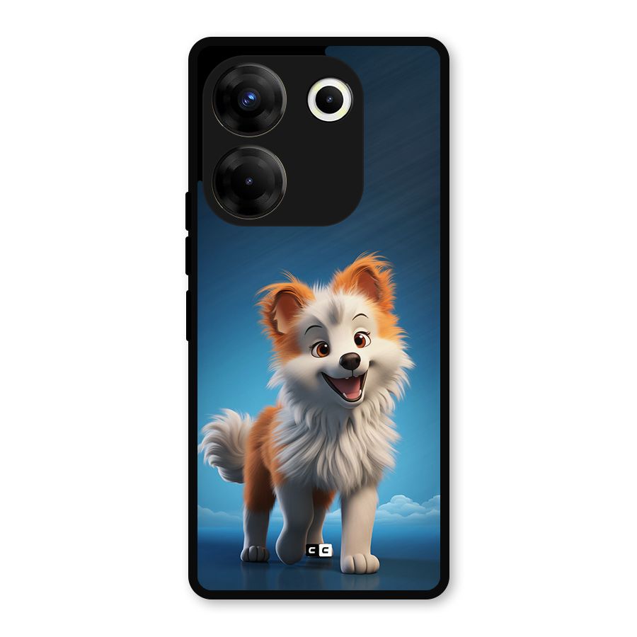 Cute Puppy Walking Metal Back Case for Tecno Camon 20 Pro