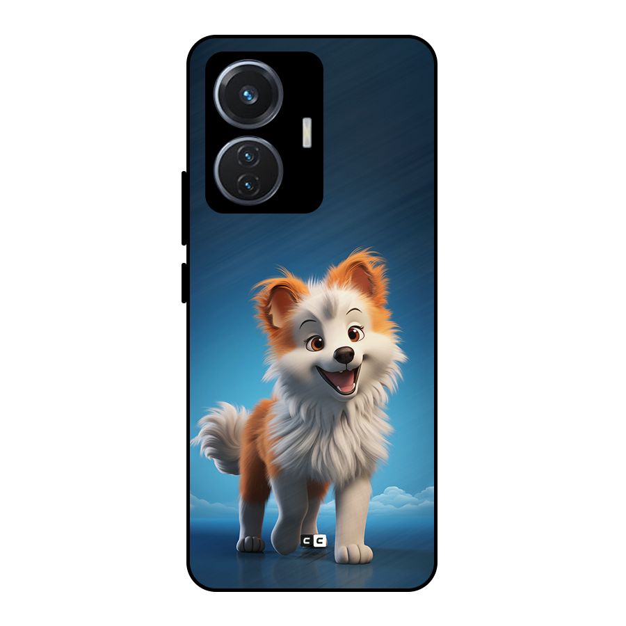 Cute Puppy Walking Metal Back Case for Vivo T1 44W